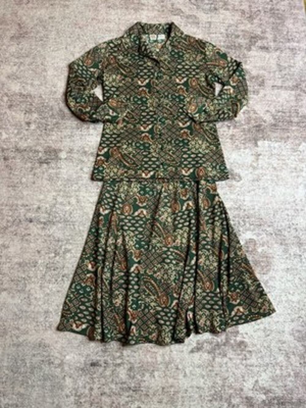 Vintage Boho 2 Piece Skirt Set Namiri Inc. Miriam Susskin Hippie 70’s Pristine S